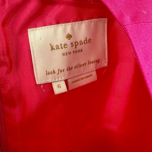 Kate Spade Size 6 Bright Hot Pink Silk Vail Fit and Flare Dress - Picture 4 of 8